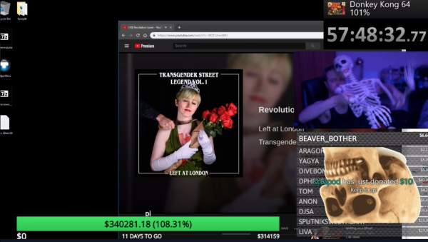 H.bomberguy's stream went on for 57 hours, and was played out by trans musician Left At London