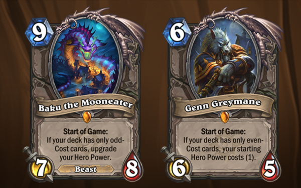 Baku the Mooneater and Genn Greymane will rotate out of standard format, shifting the metagame