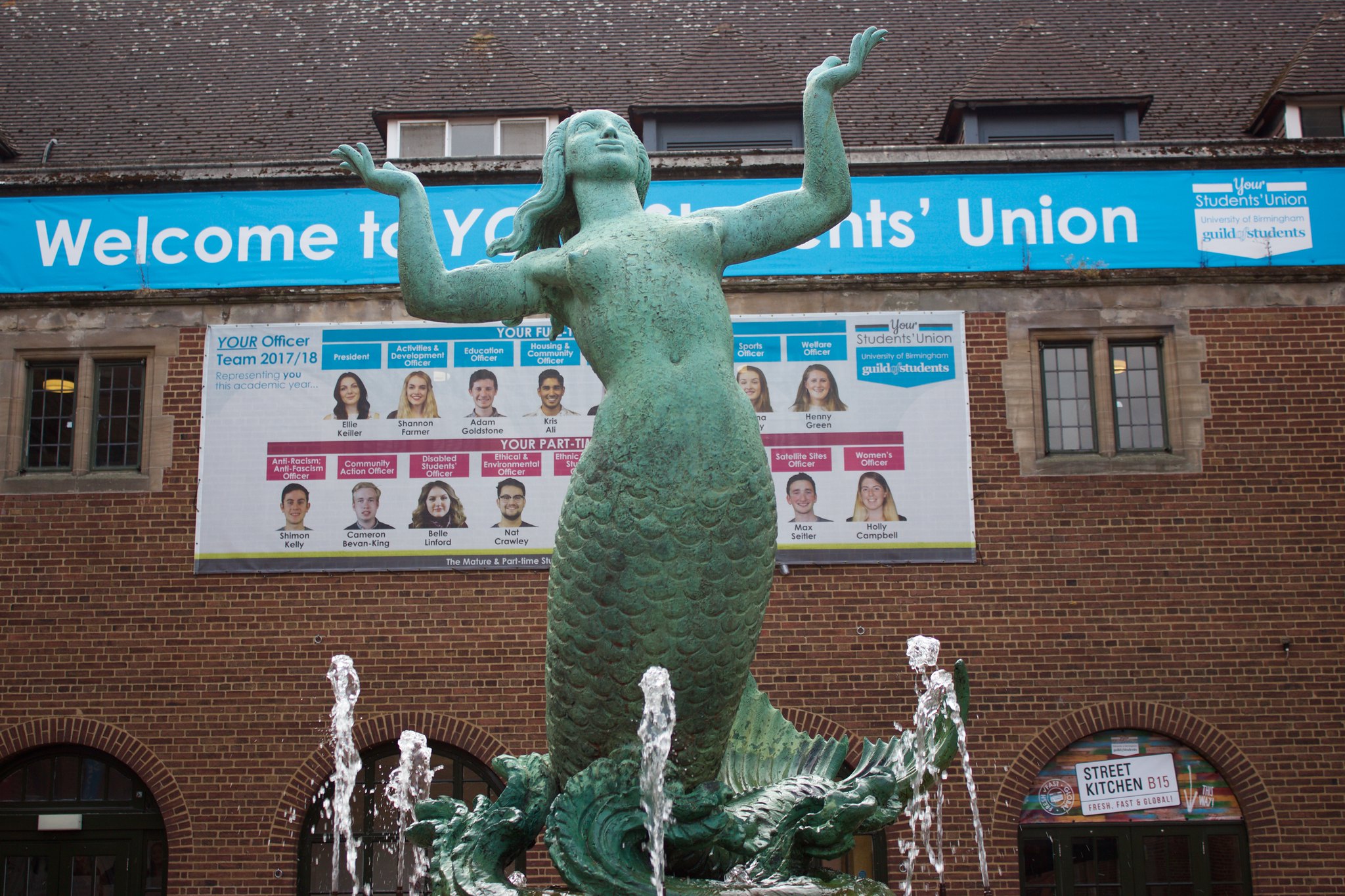 The mermaid fountain outside the Guild of Students building