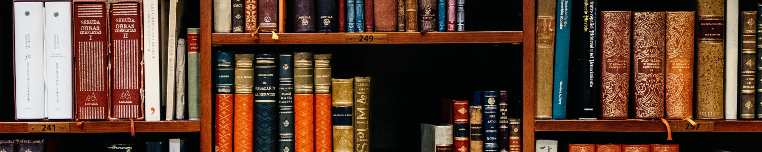 Image of books on bookshelves