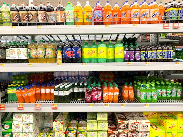 supermarket shelves