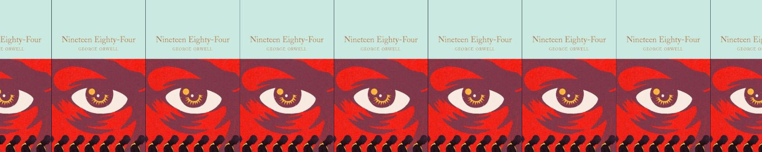 Nineteen Eighty-Four book cover, repeated